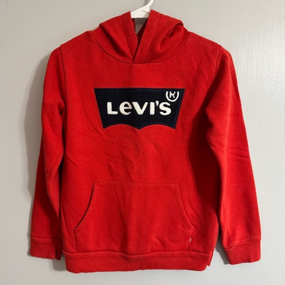 Levi's Red Orange Hoodie Sweater Size Large - Picture 1 of 8